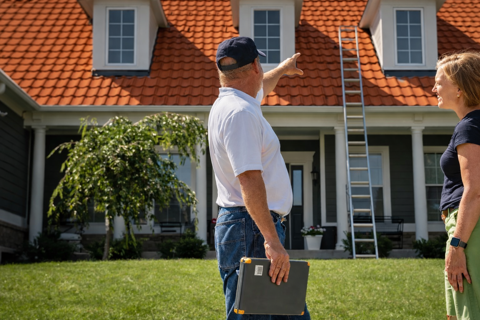 Explications claires du diagnostic toiture avec le client
